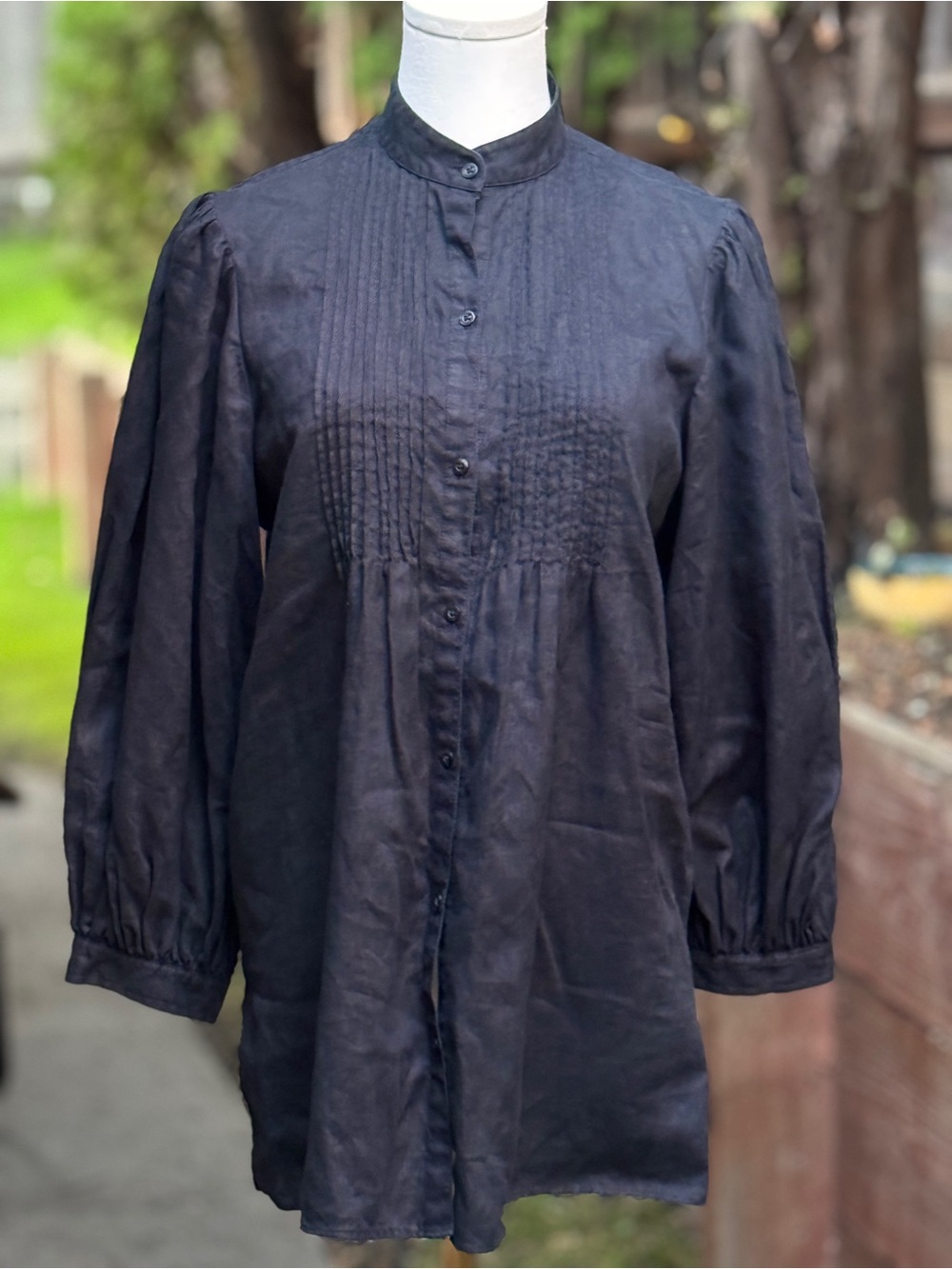 Lauren Ralph Lauren 100% Linen Pintuck Tunic Blouse – Size M